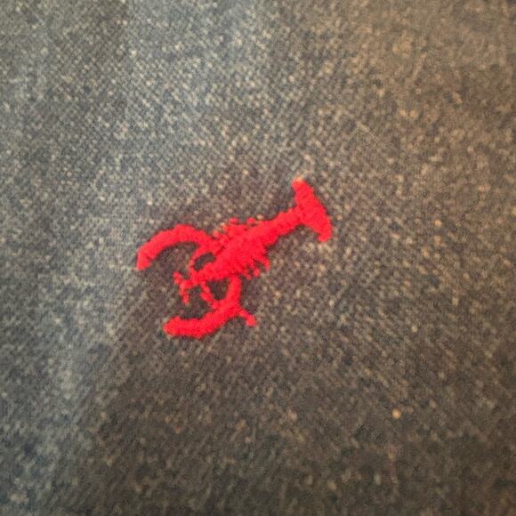 Denim Lobster Embroidered Capri Pants Womans L Elastic Tie Waist Nautical Beachy - Picture 8 of 11